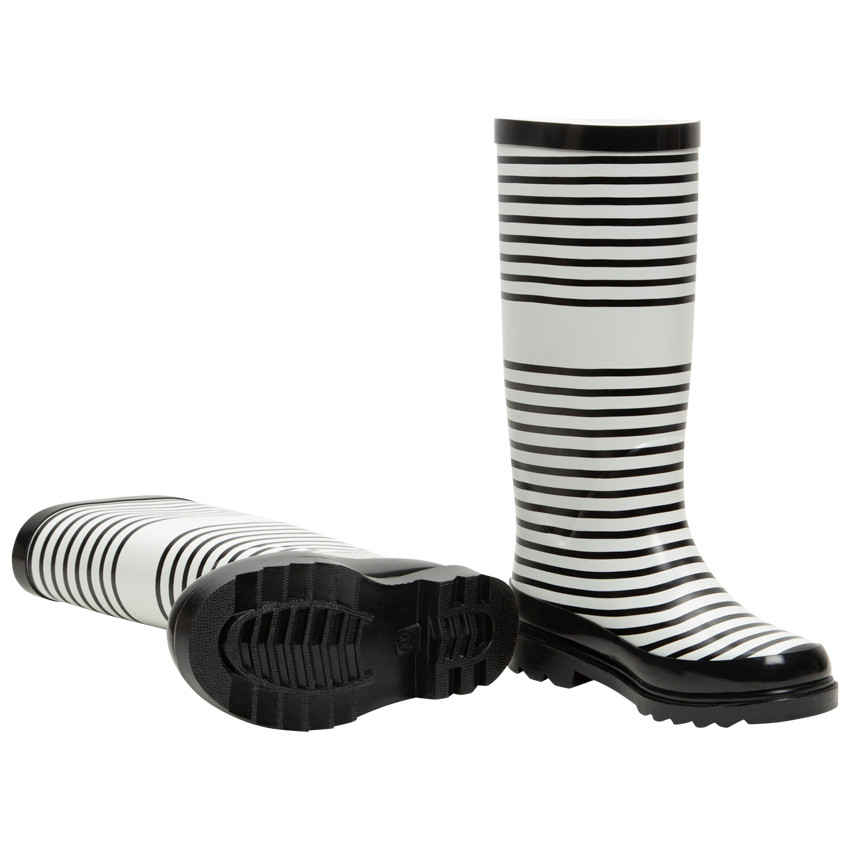 Bottes de pluie en caoutchouc à rayures all-over et boucle fantaisie du 28 au 38 