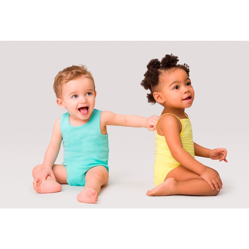 Lot de 3 bodies sans manches avec logo moustache printé 