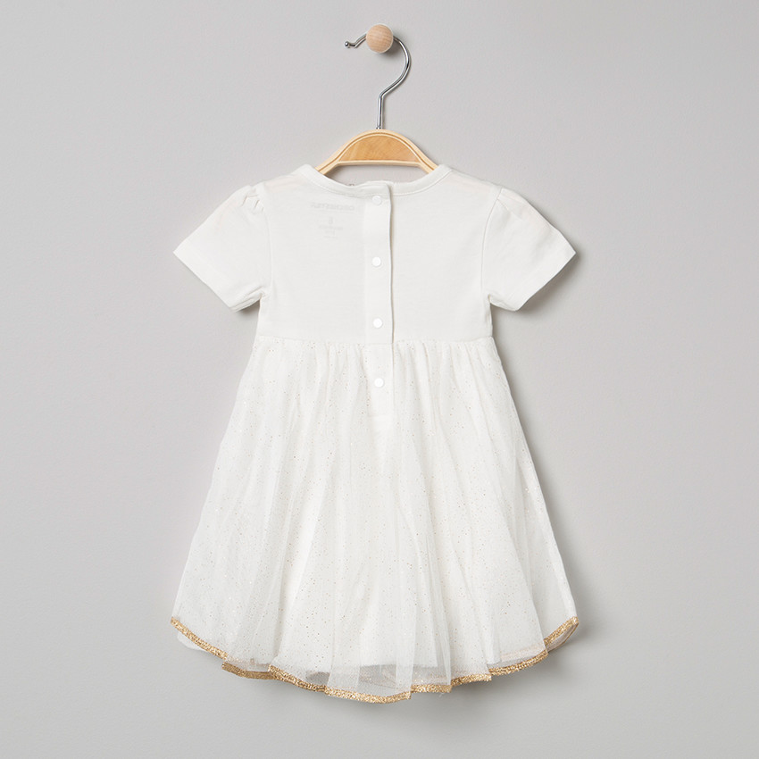 Body manches courtes à volant en tulle et détails printés 