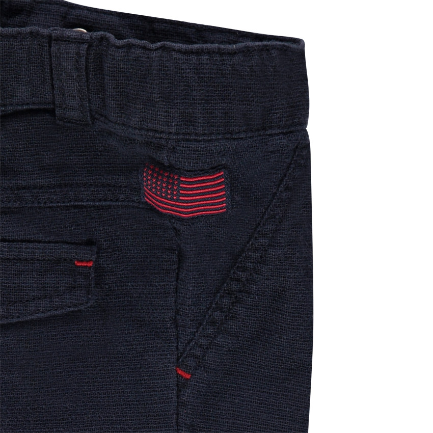 Pantalon en coton uni avec poches 