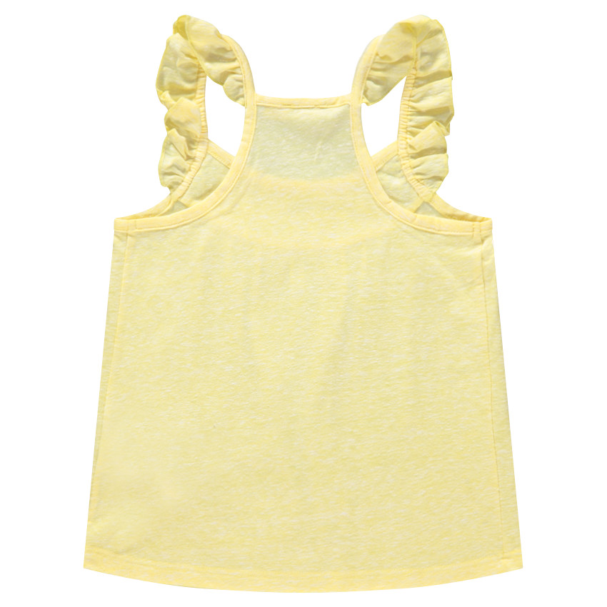 Débardeur en coton chiné avec bretelles volantées 