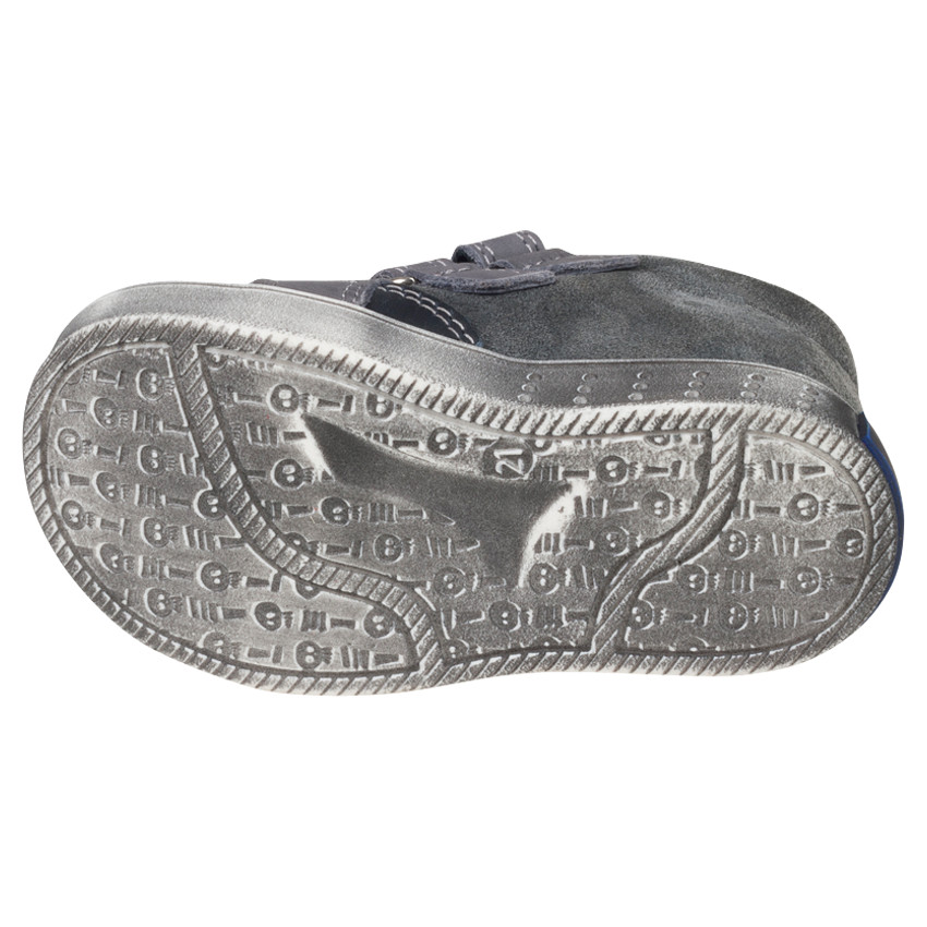 Bottillons en cuir bi-matière à scratchs 