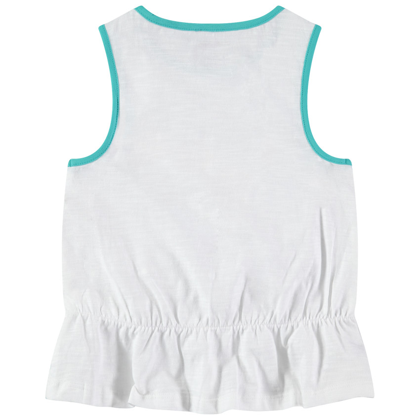 Débardeur en jersey slub à fleurs pailletées printées 