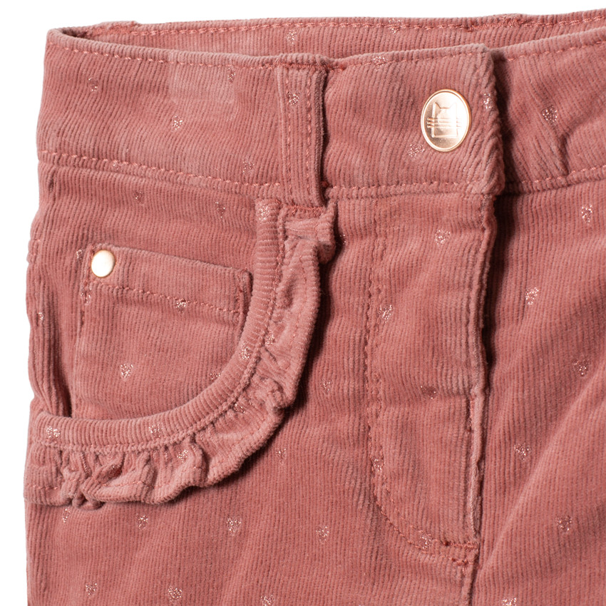 Pantalon en velours doublé polaire à imprimé graphique 