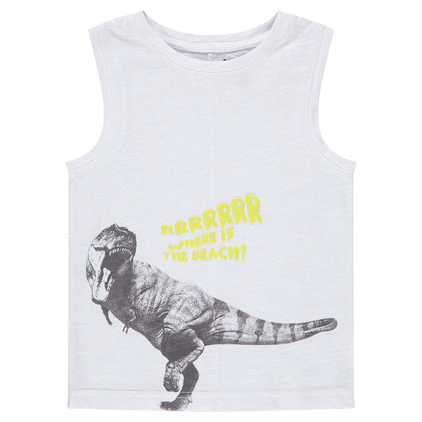 Débardeur en maille avec dinosaure printé 