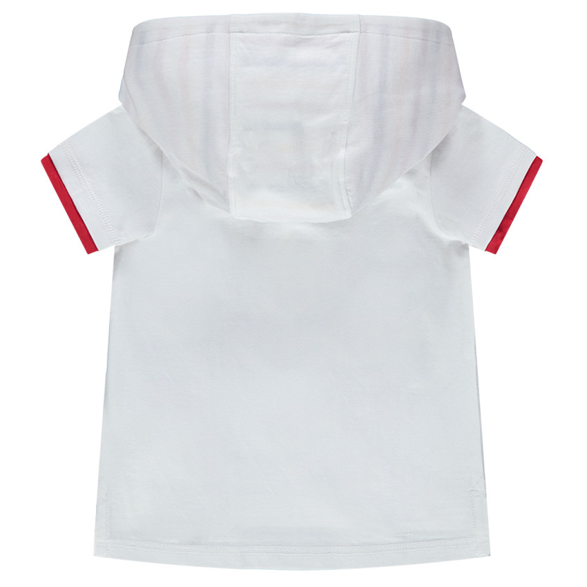 Tee-shirt manches courtes à capuche avec zip 