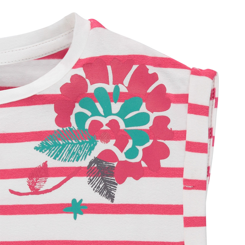 Tee-shirt manches courtes forme "boxy" avec fleurs printées 