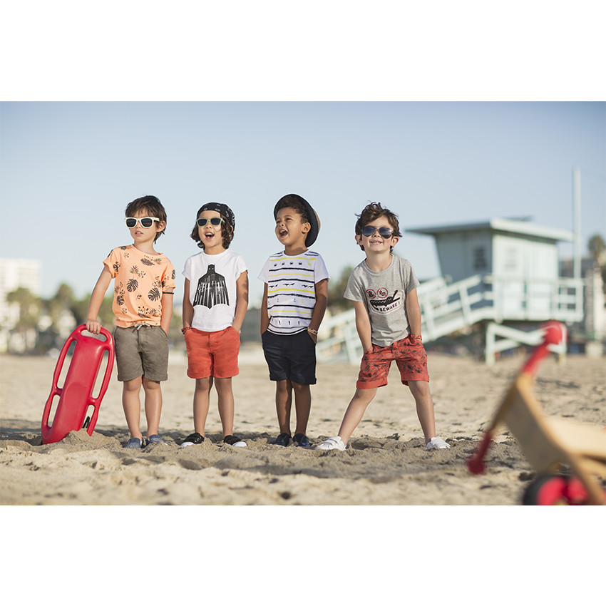 Bermuda en twill surteint avec ceinture amovible style lacet 