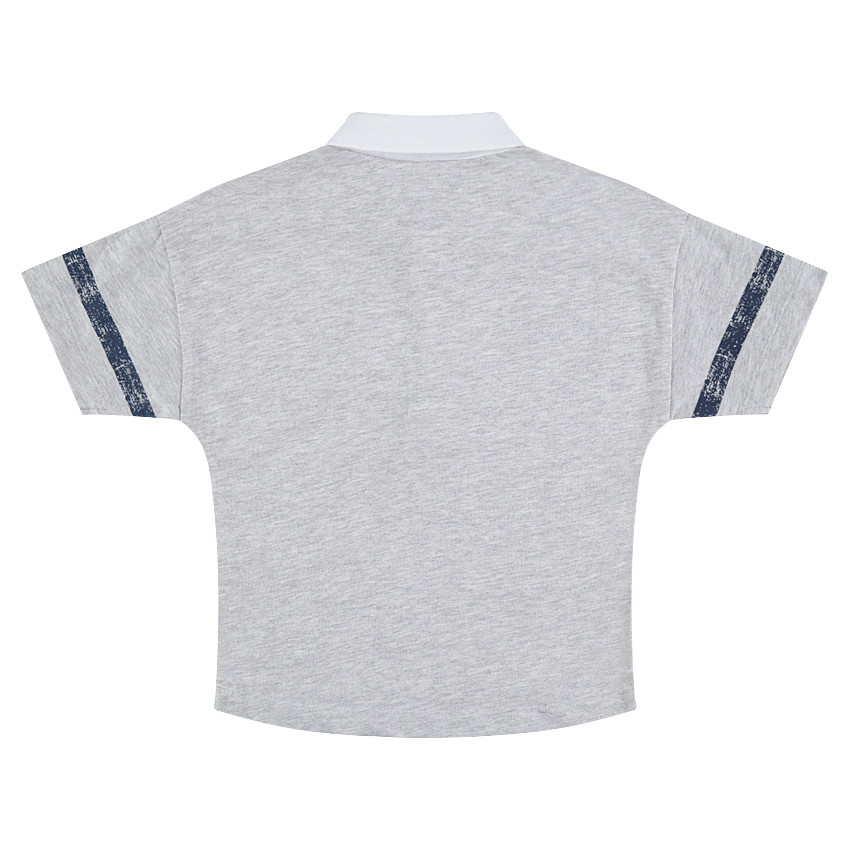 Polo manches courtes en jersey forme boxy avec print Smiley 