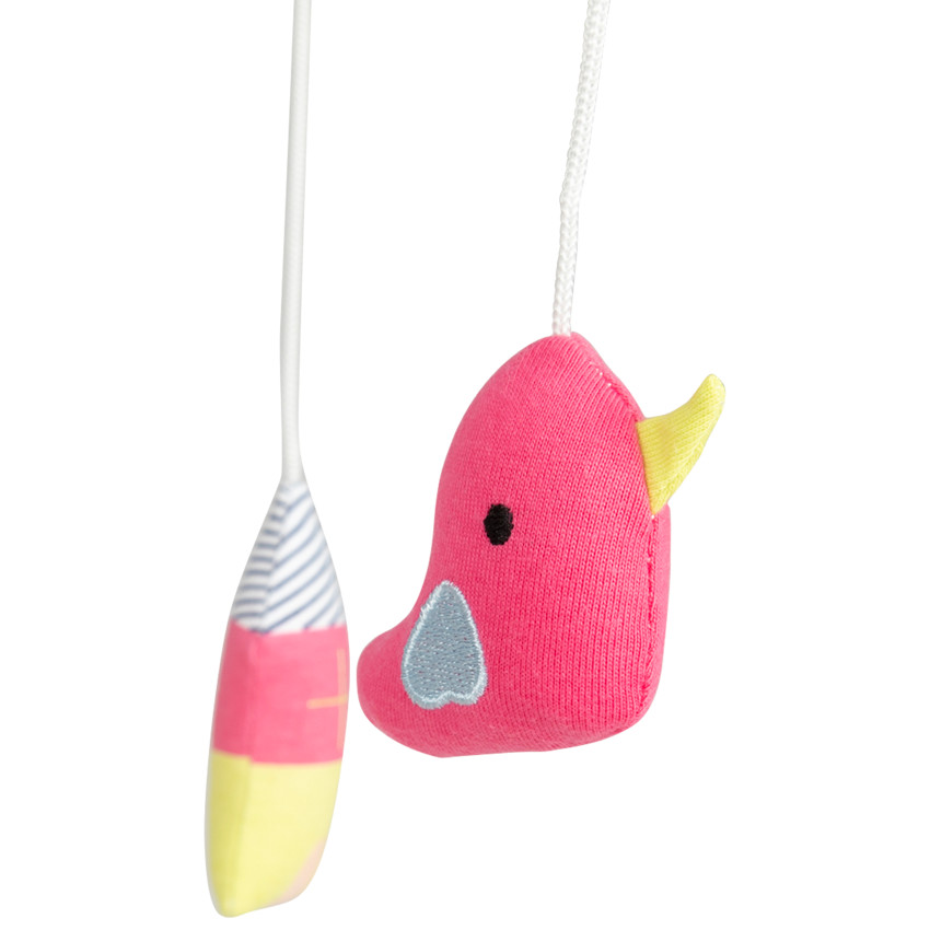 Mobile à suspensions colorées et fixation par étau 