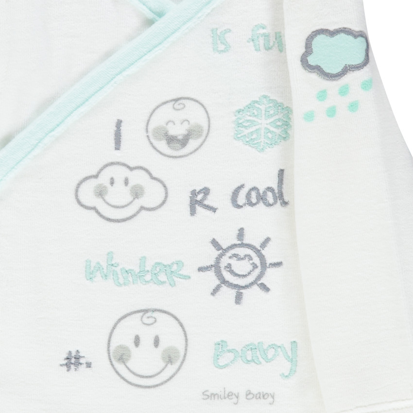 Pyjama en velours print Smiley Baby 