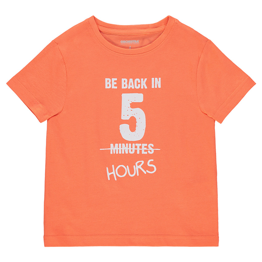 Tee-shirt manches courtes en jersey avec message printé 