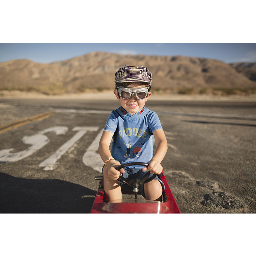 Tee-shirt manches courtes à capuche avec print "paddle" sur le devant 