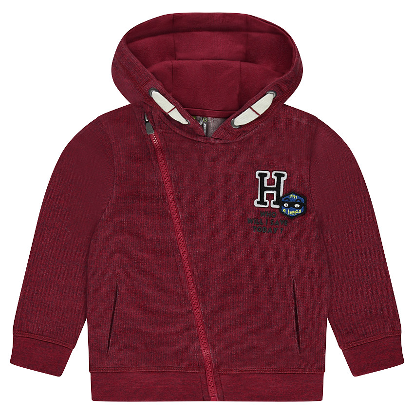 Gilet à capuche en molleton twisté avec badge patché 