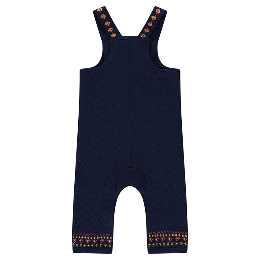 Salopette en molleton fantaisie et broderies 