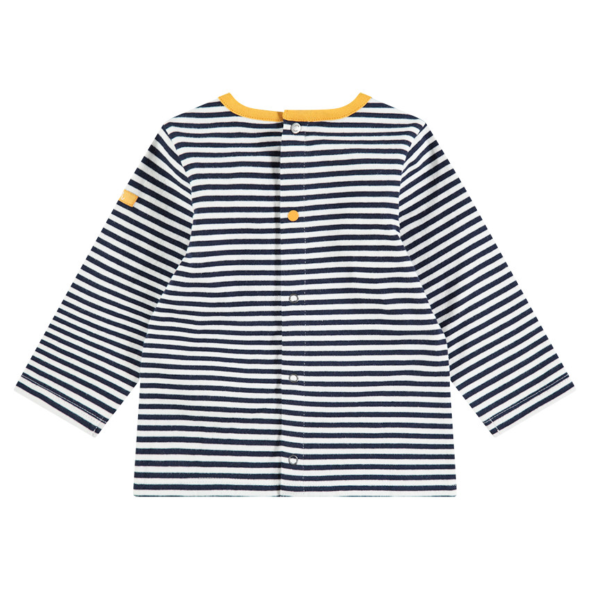 Tee-shirt manche longues en jersey avec rayures et tigre printé 