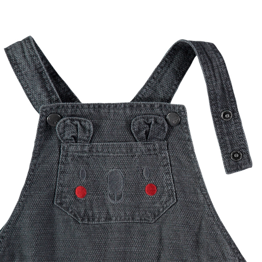 Salopette longue en maille fantaisie doublée motif koala 