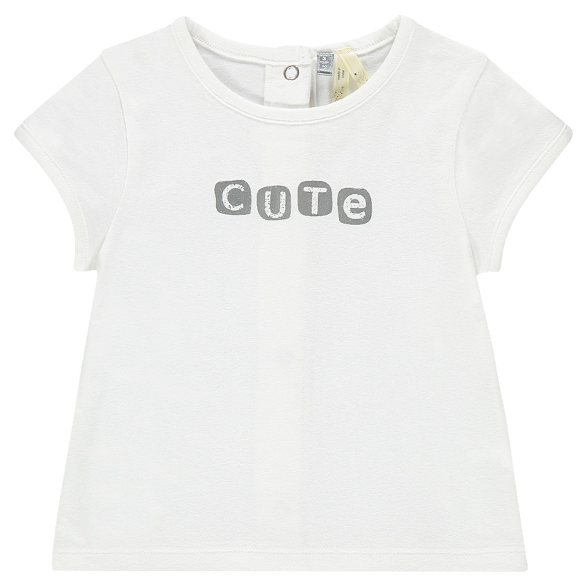 Tee-shirt naissance manches courtes avec inscription fantaisie  