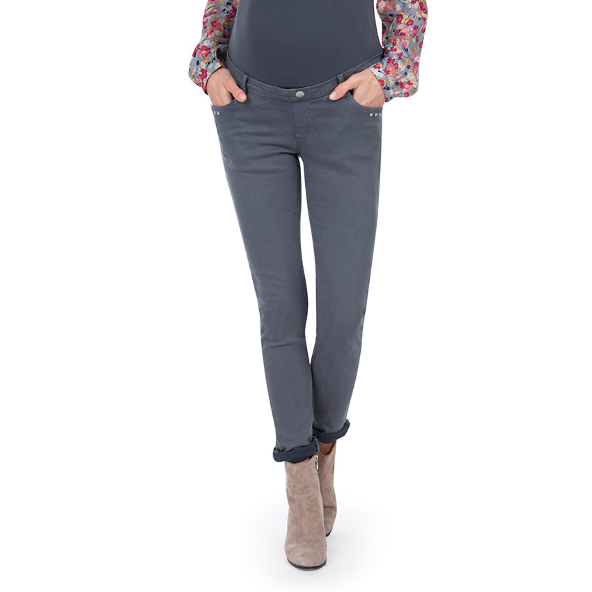 Pantalon de grossesse avec bandeau jersey intégré 