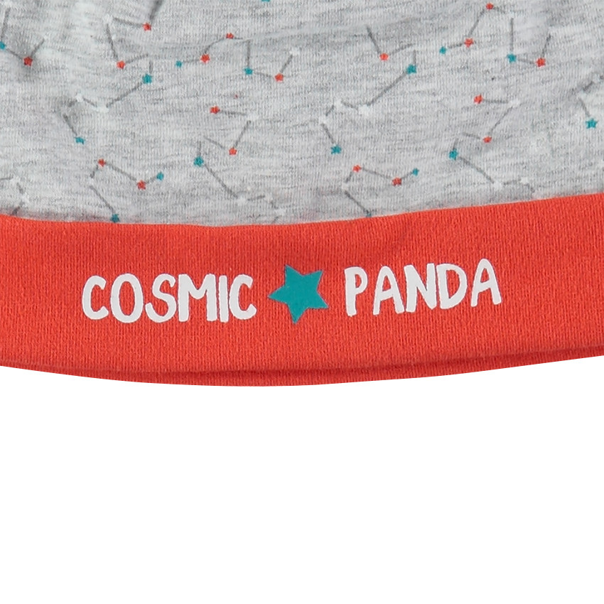 Pyjama 3 pièces avec tee-shirt print panda, bonnet et pantalon imprimés all-over 