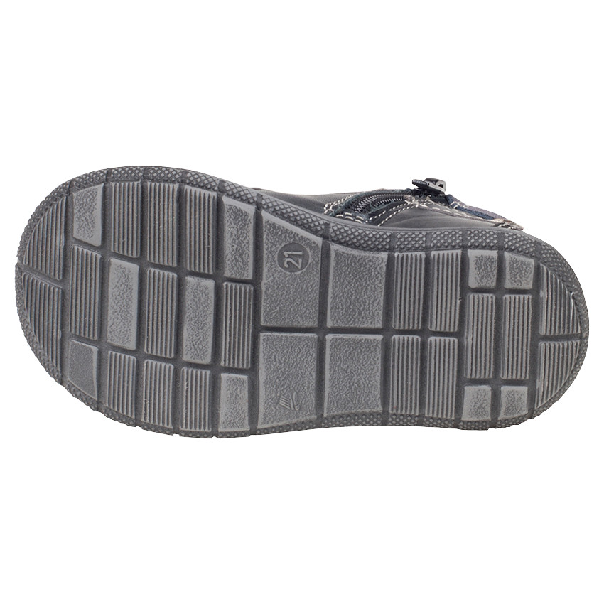 Bottillons en cuir à lacets, zip et rivets étoiles 