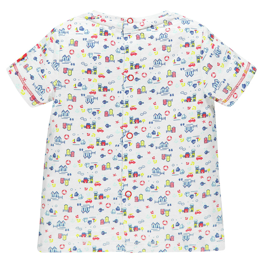 Tee-shirt manches courtes imprimé fantaisie avec dos pressionné 