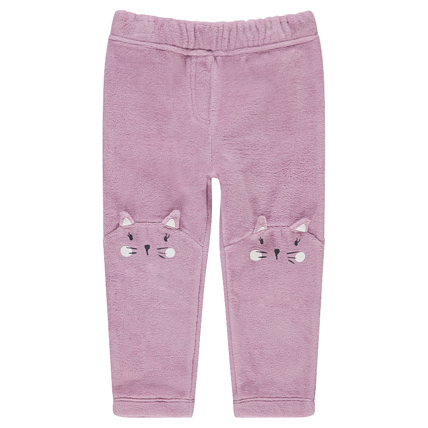 Pantalon en velours avec motif animal sur les genoux 