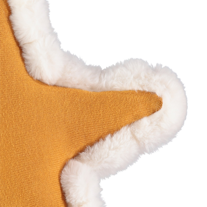 Coussin forme étoile texturée jaune 