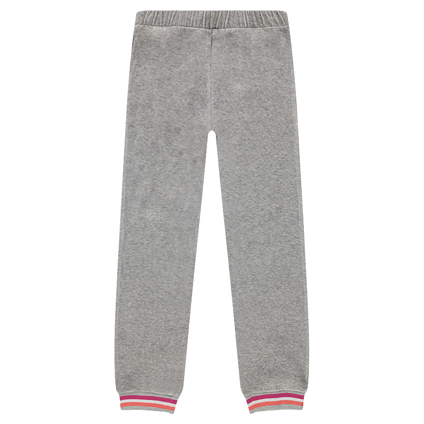 Junior - Pyjama en velours avec inscription printée et broderies 