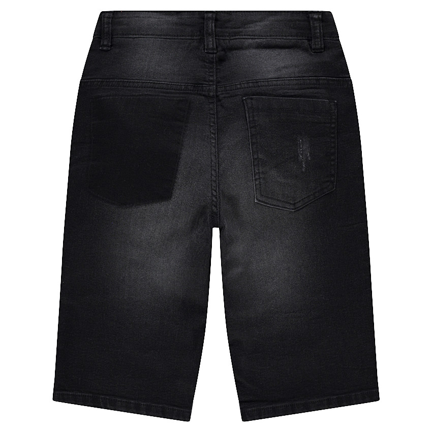 Junior - Bermuda en jeans effet used et crinkle  