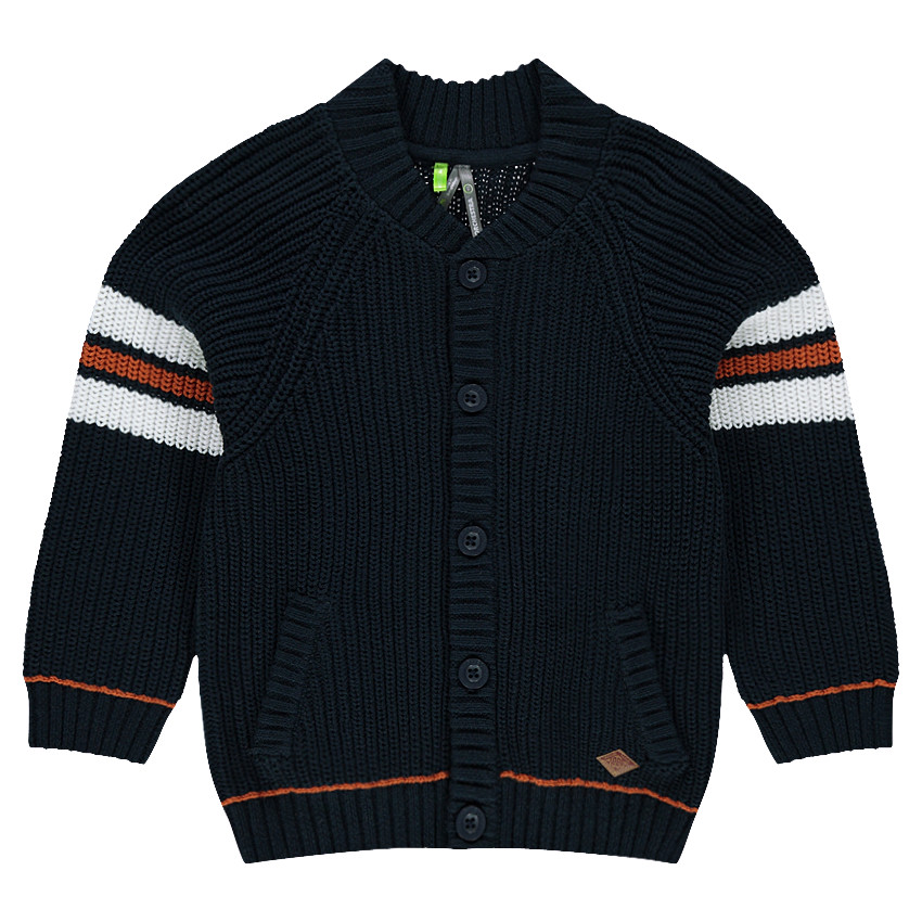 Gilet en tricot avec bandes contrastées 