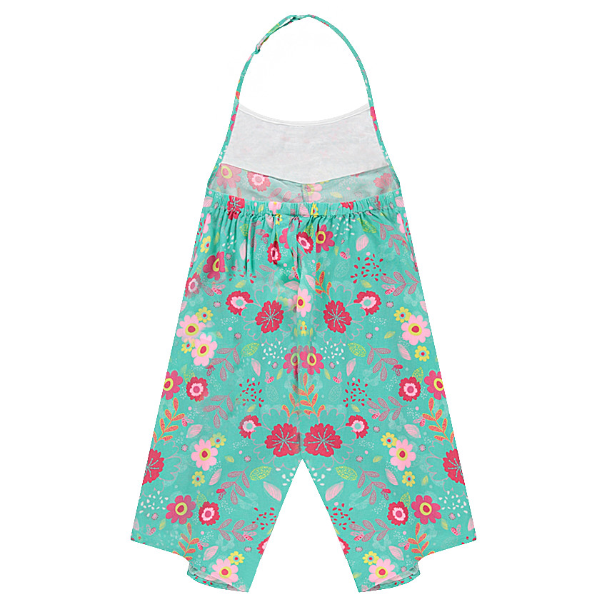 Combinaison courte ample avec fleurs colorées all-over 