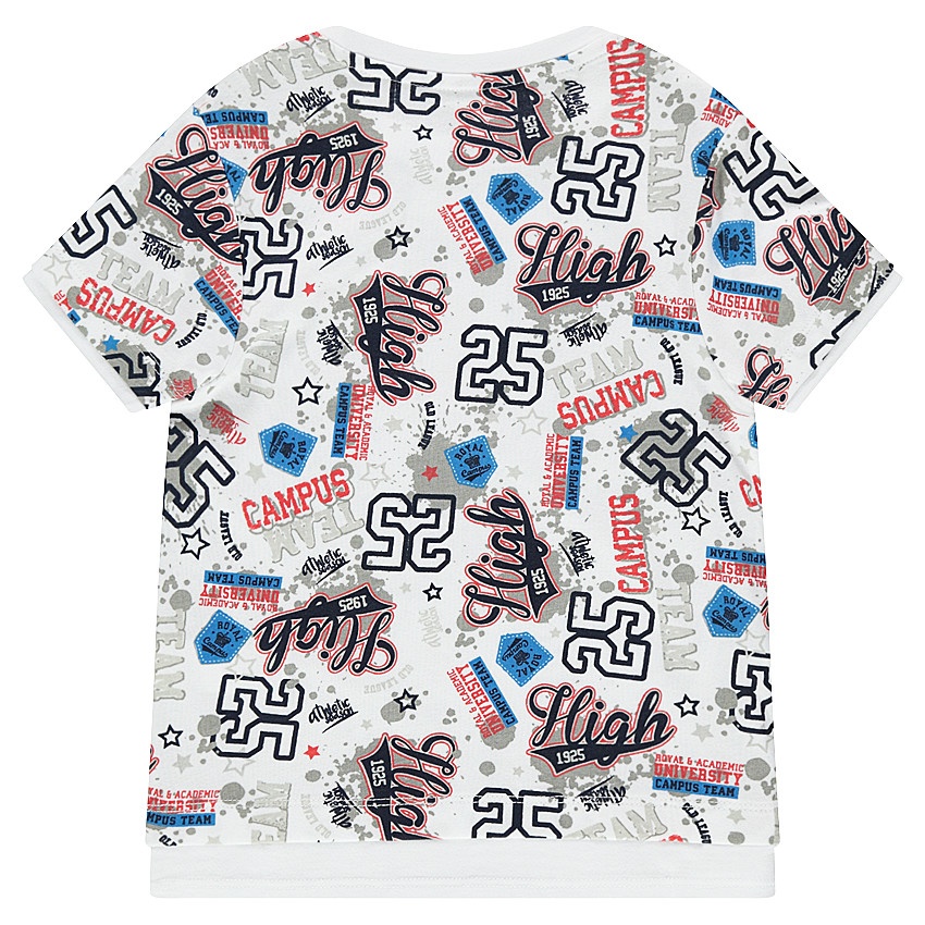 Tee-shirt manches courtes imprimé all-over avec poche 