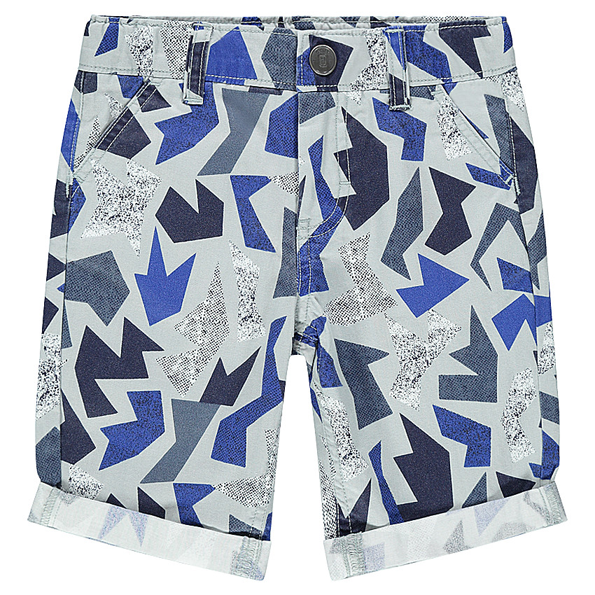 Bermuda en coton fantaisie avec imprimé géométrique 