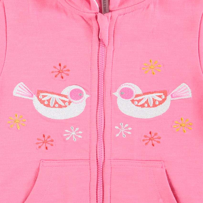 Jogging bicolore en molleton avec motifs brodés.  