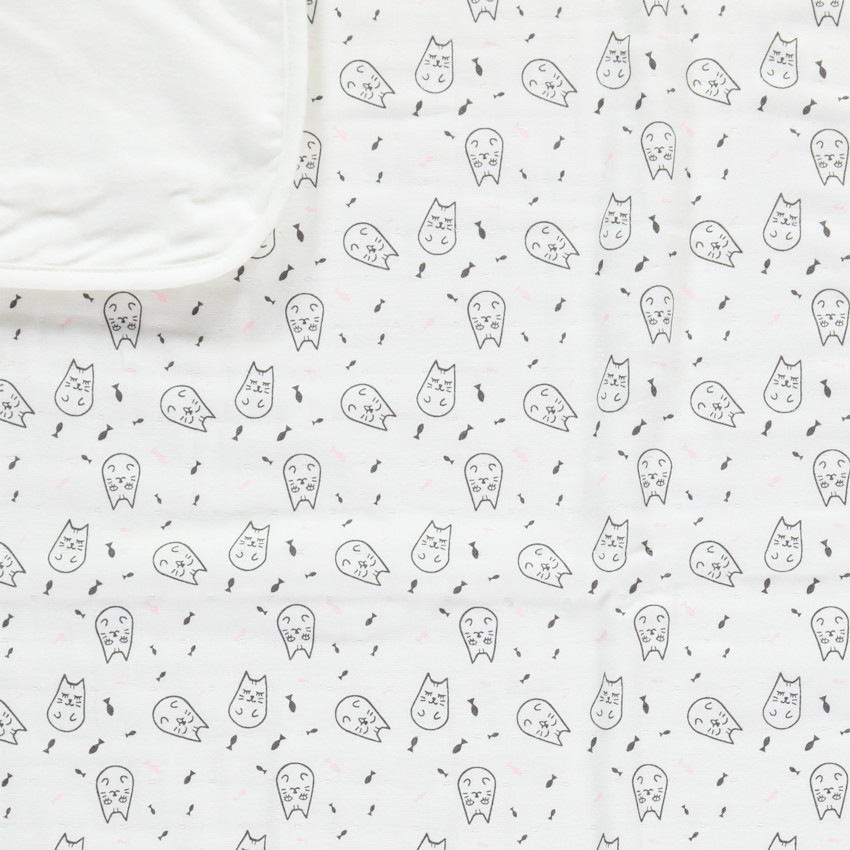 Couverture en coton motif chats all-over 
