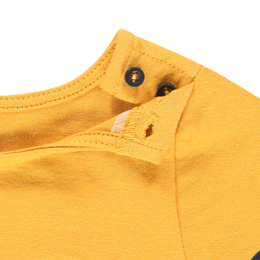 Marinière en jersey avec rayures contrastées et inscription en bouclette 