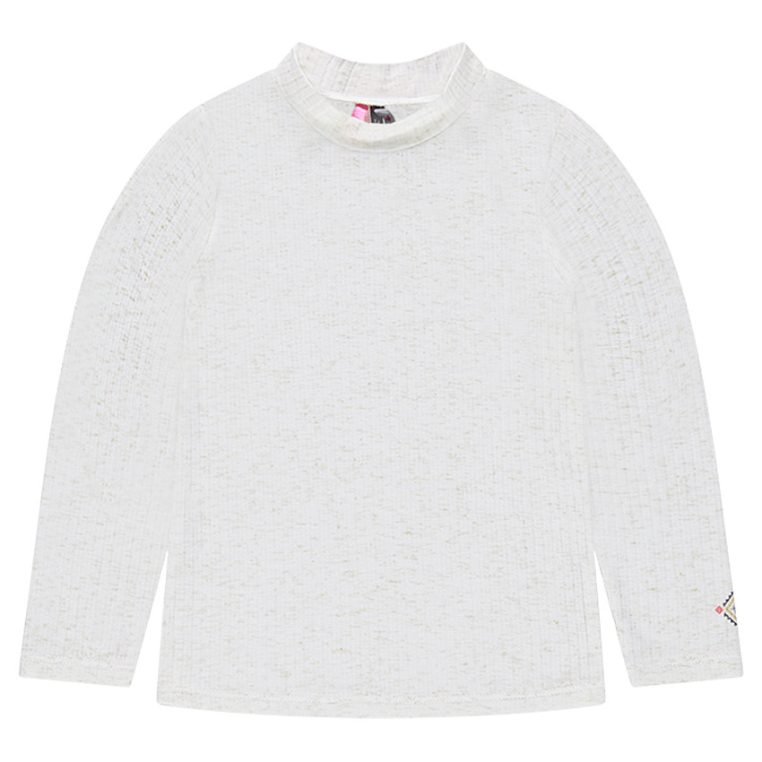 Sous-pull côtelé mélangé de fil doré avec print 