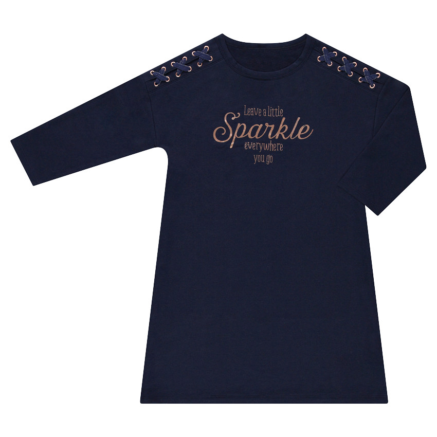 Junior - Robe manches longues en maille avec laçage fantaisie 