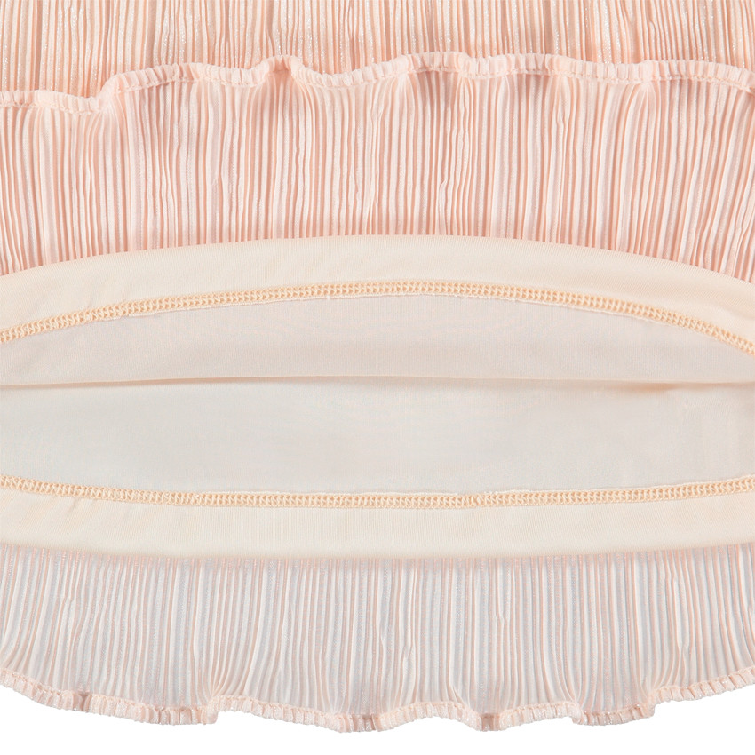 Junior - Jupe de cérémonie plissée avec ceinture élastiquée argentée 