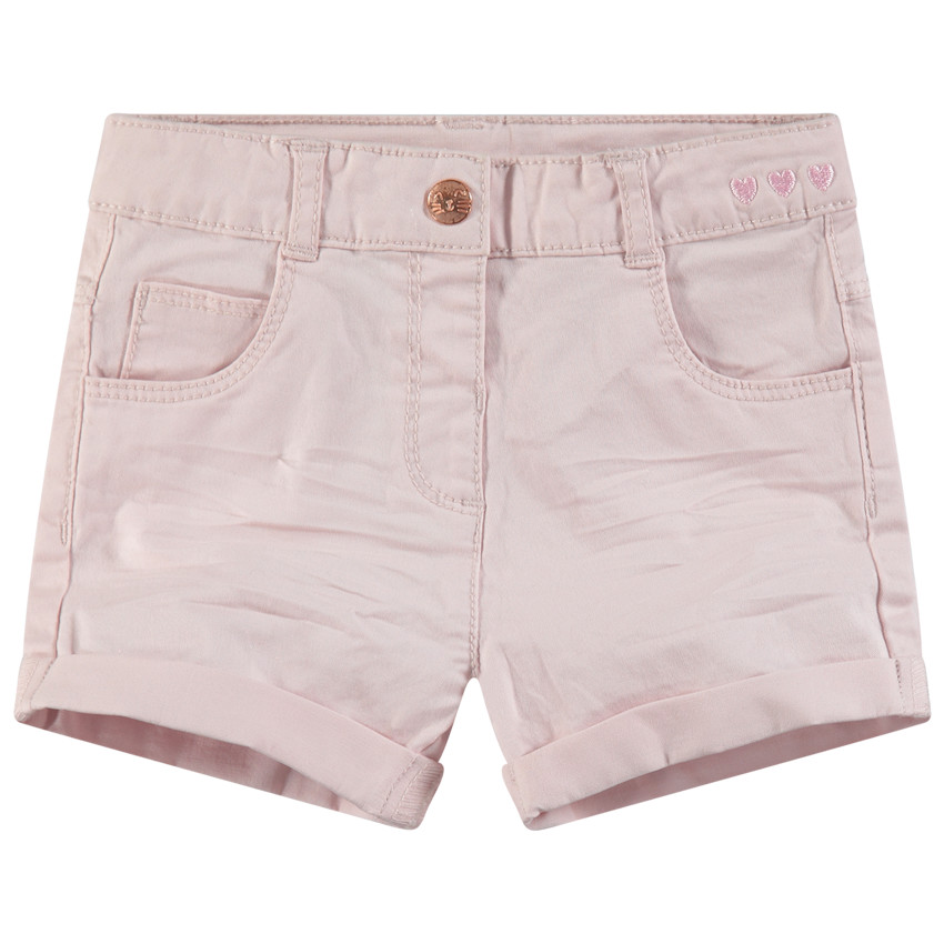 Short van katoen met crinkle-effect en goudroze details van metaal 