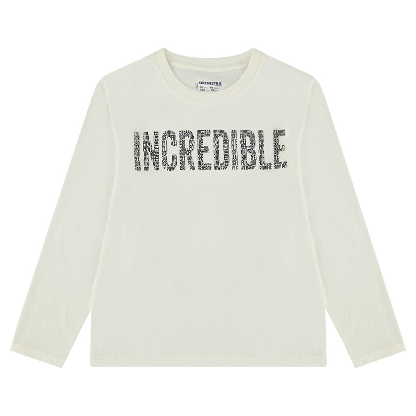 Junior - Tee-shirt manches longues avec message printé 