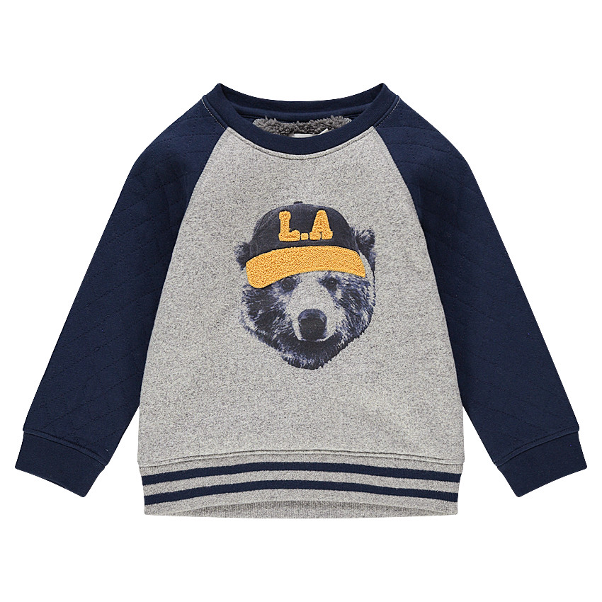 Sweat en molleton bicolore doublé sherpa 