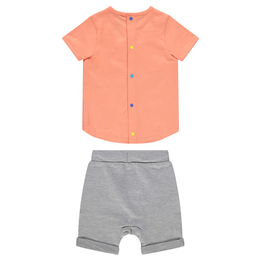 Ensemble avec tee-shirt patch Smiley et bermuda à poches 