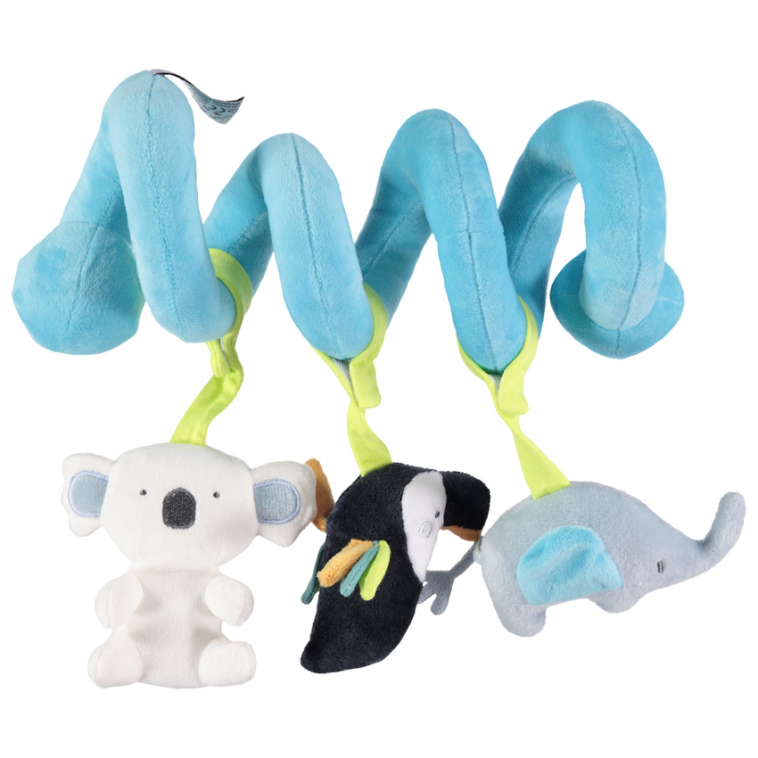 Spirale d'activités en velours avec animaux de la jungle 