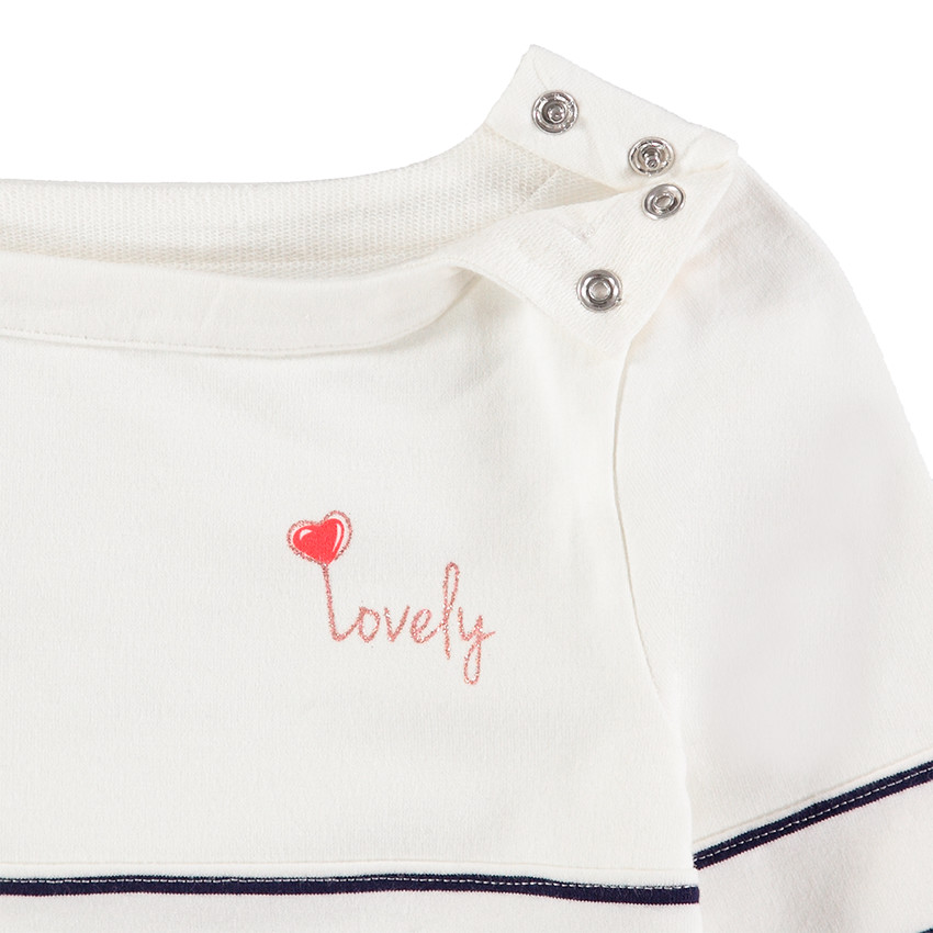 Marinière en molleton avec motif pailleté printé 