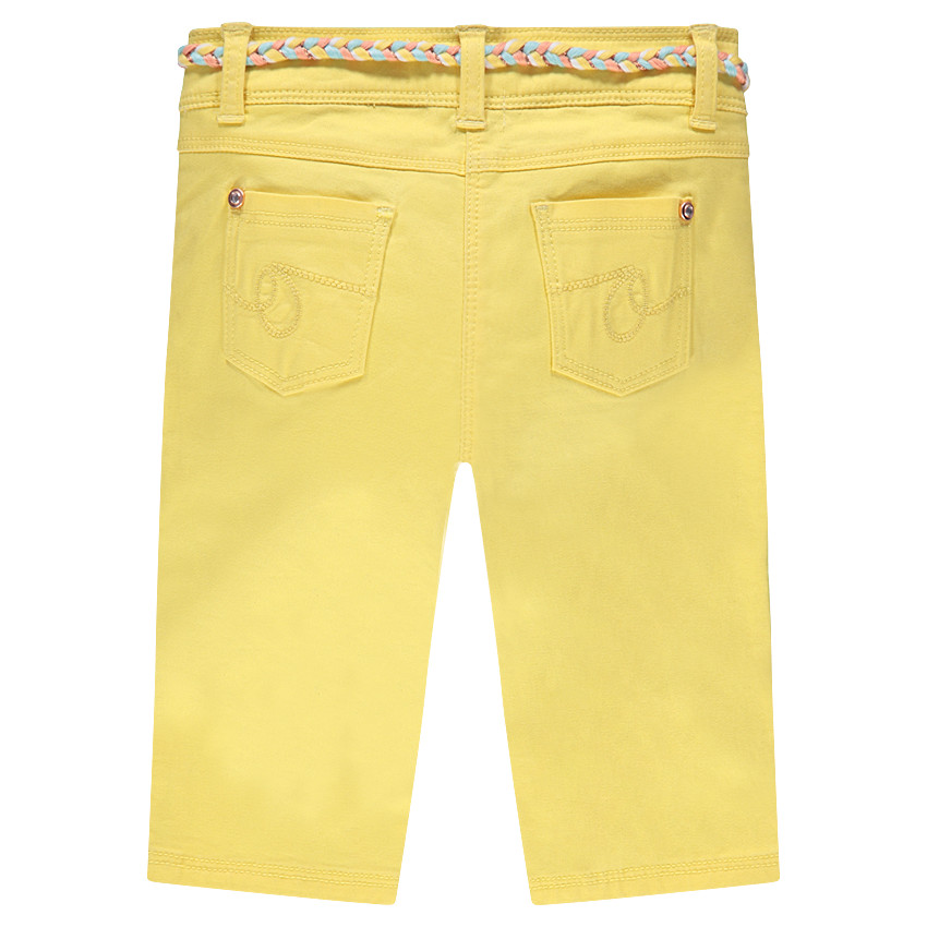 Pantacourt en coton uni avec ceinture tressée amovible 