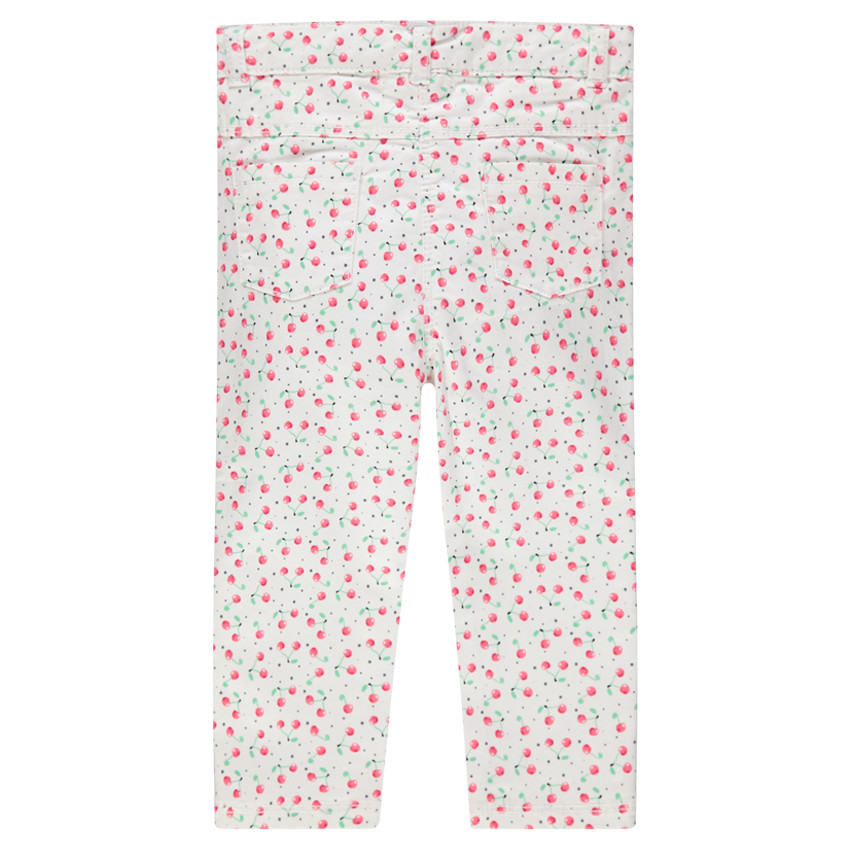Pantalon en coton avec cerises imprimées all-over 