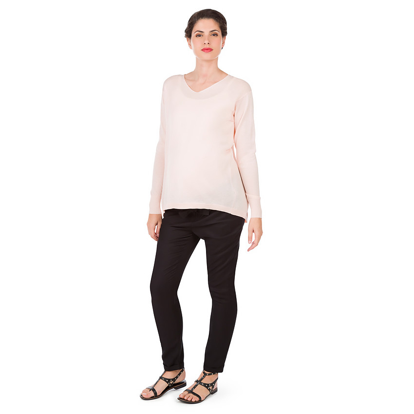 Pull de grossesse en tricot avec dos croisé 