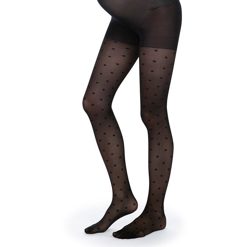 Collants fins de grossesse à pois all-over 